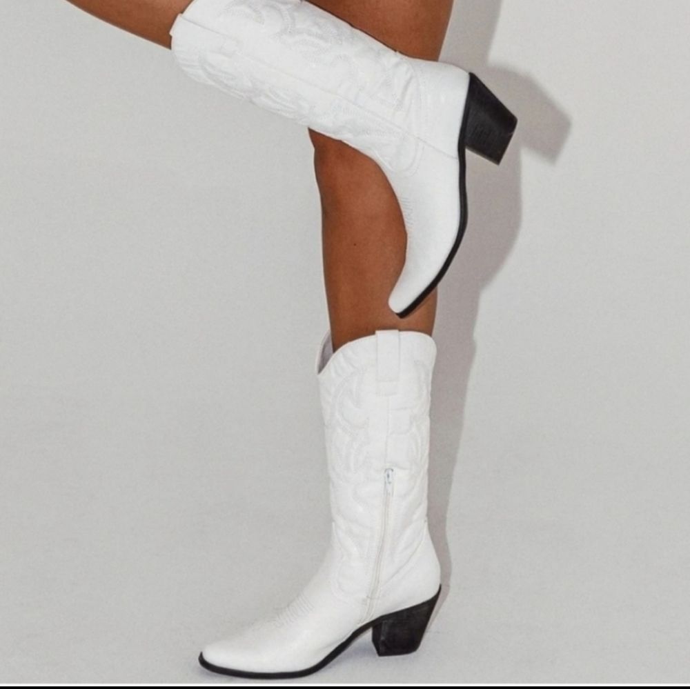 THERAPY Clayton White Cowboy Boots ~ NEW